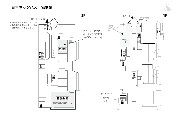 館内案内図（日吉キャンパス：協生館）