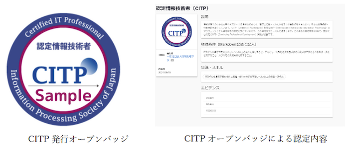 CITP発⾏オープンバッジとCITPオープンバッジによる認定内容