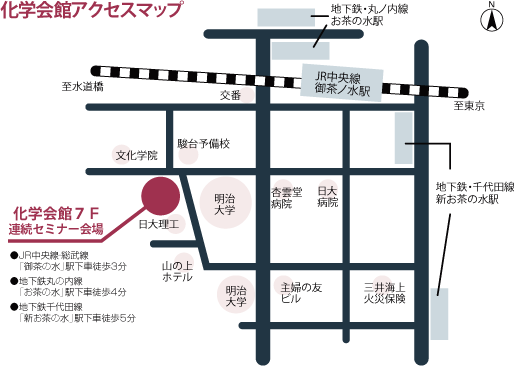 連続セミナー会場（化学会館）アクセスマップ