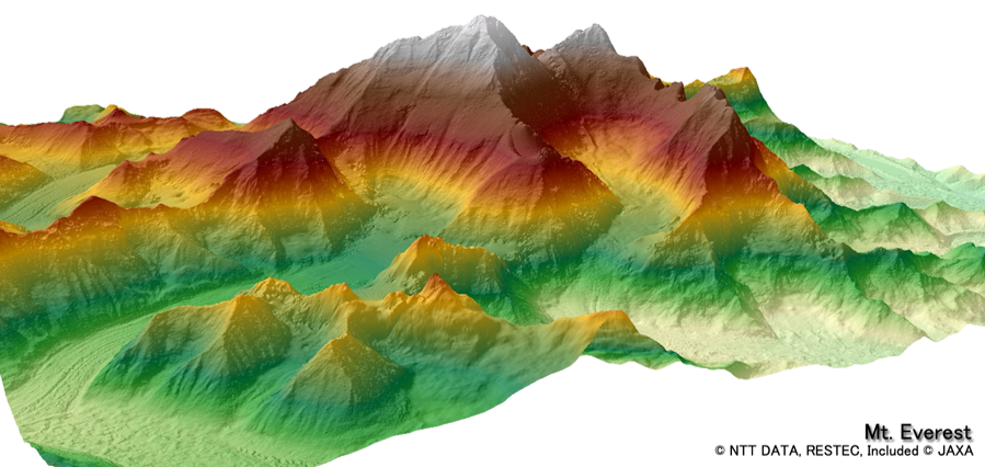 3D地図で再現されたエベレスト