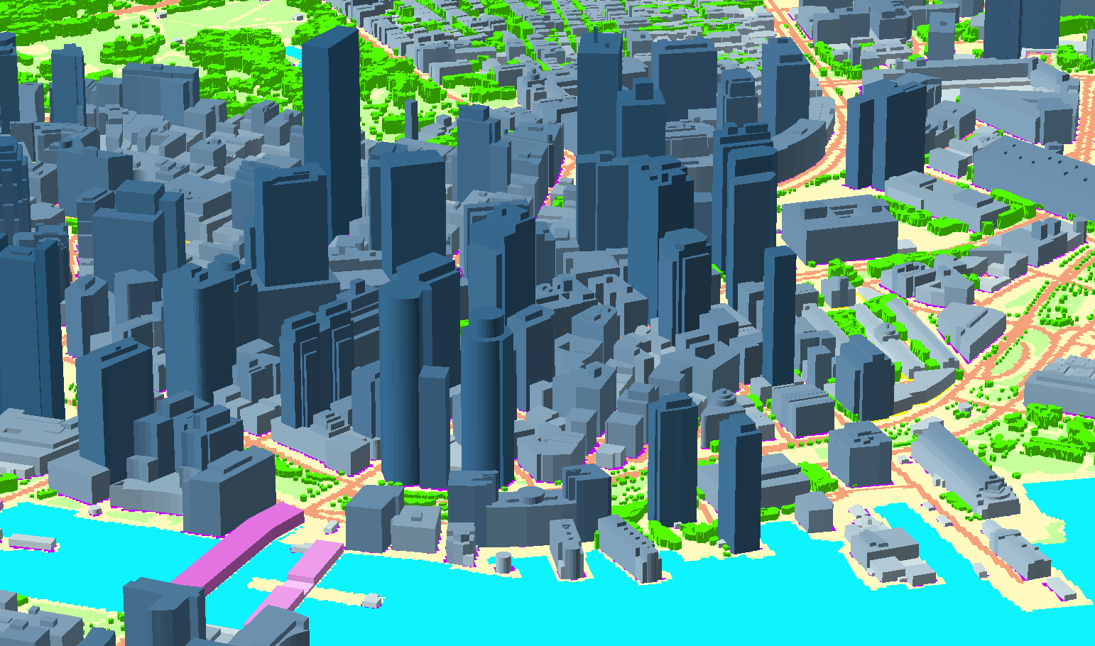建物や樹木の表現が可能となった3D地図