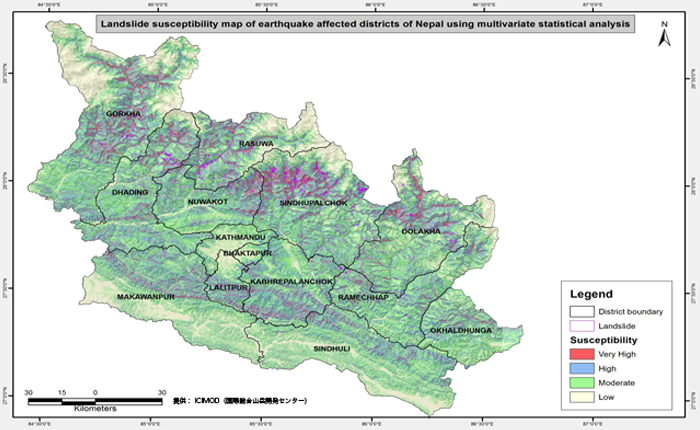 AW3Dを活用した「2015年ネパール大地震被害エリアの土砂災害ハザードマップ」