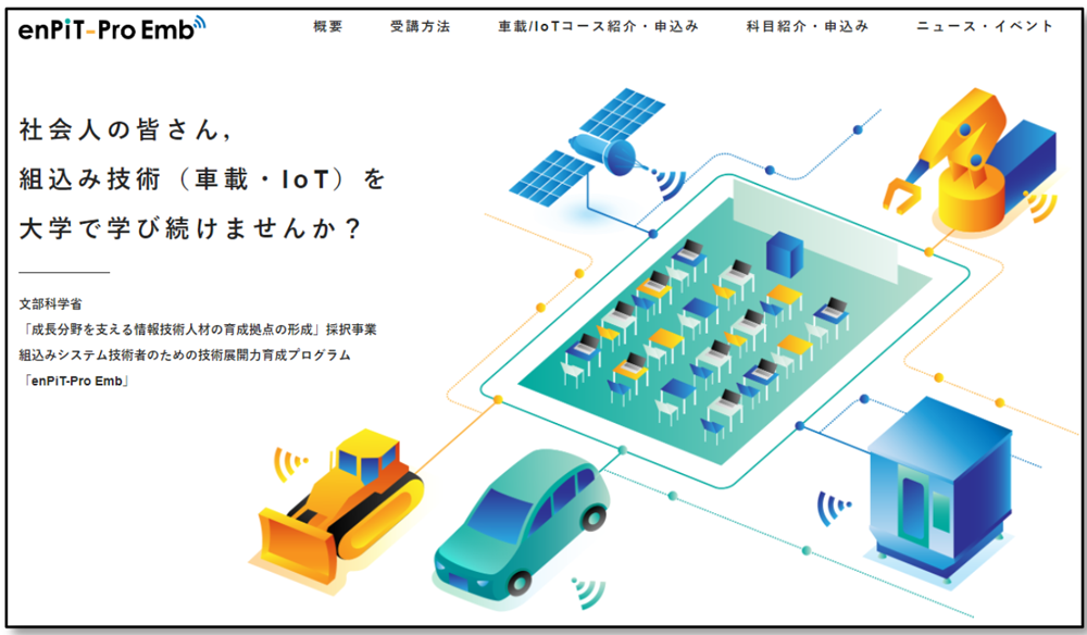 enPiT-Pro EmbのWebページ例