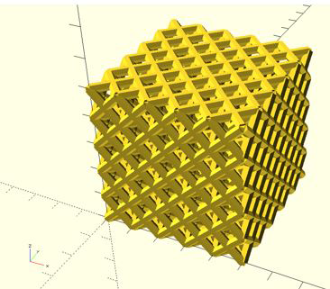 OpenSCADでデザインしたラティスキューブ