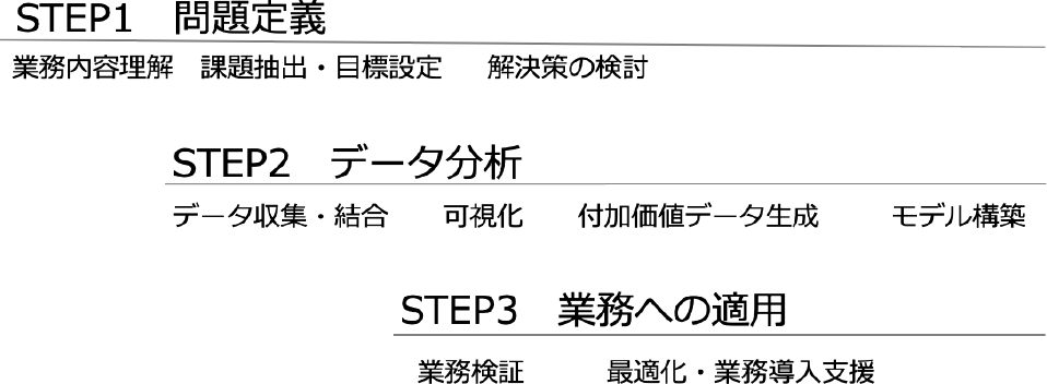 データ分析の流れ　Data analysis process.