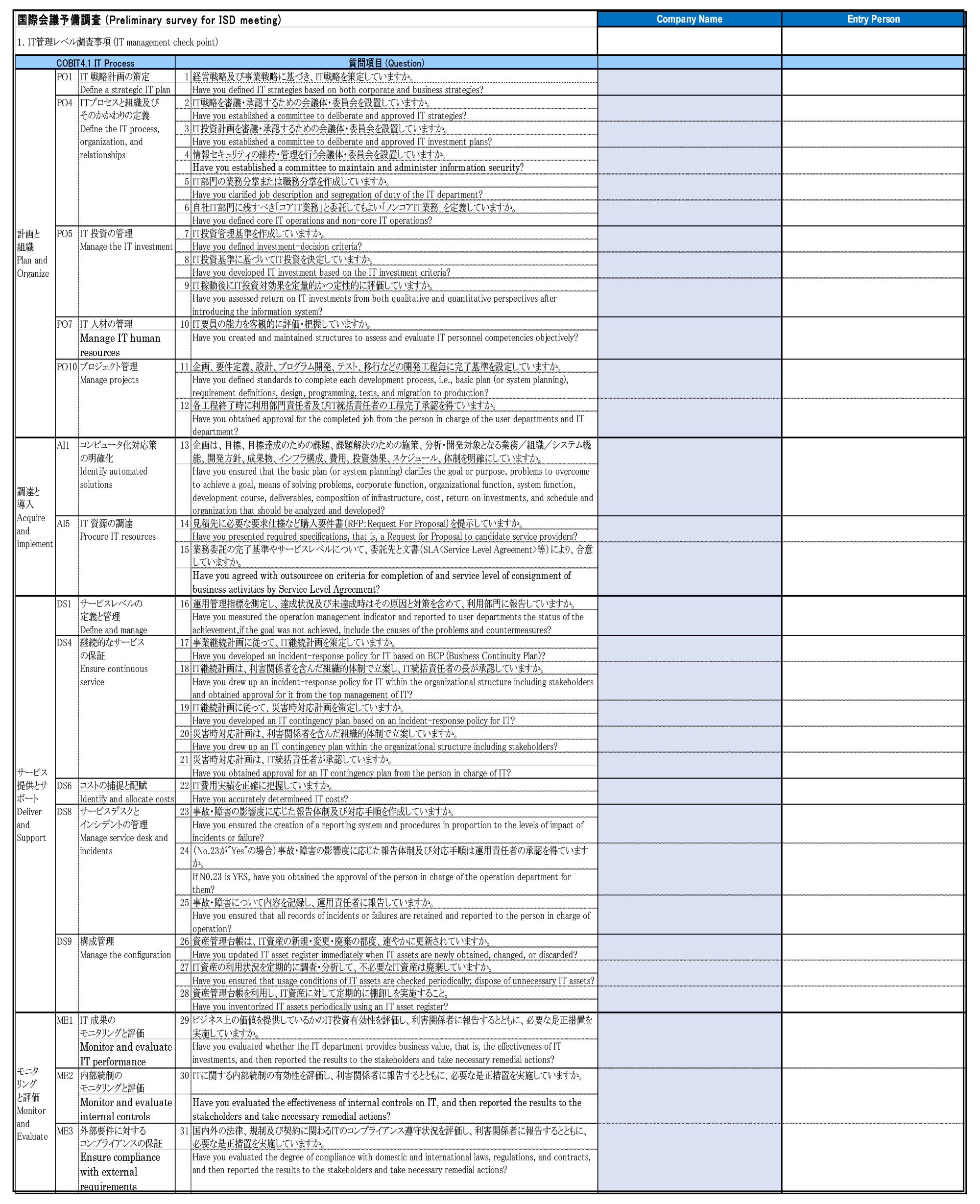IT管理レベルサーベイシート（2020年版）