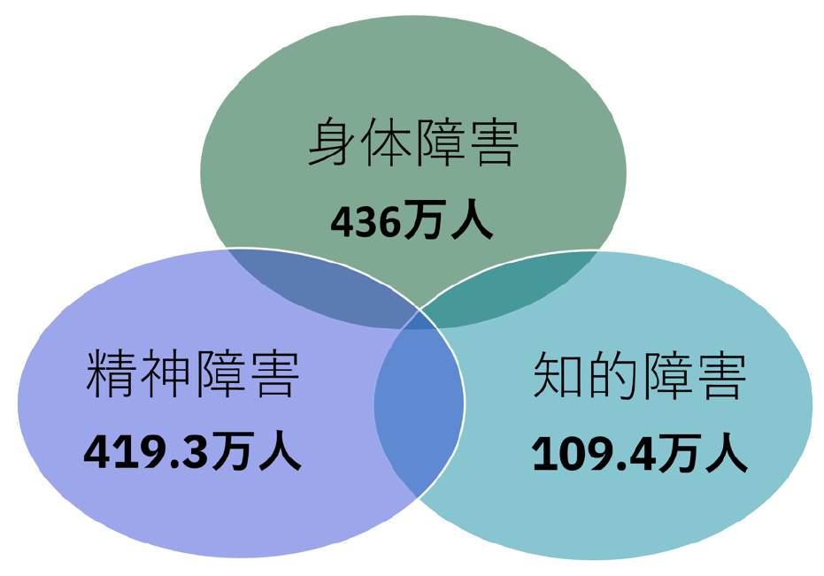 障がい者の全体的状況（令和3年度版障害者白書を基に筆者作成）