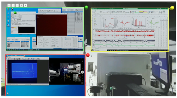 実験装置のリモート操作画面例