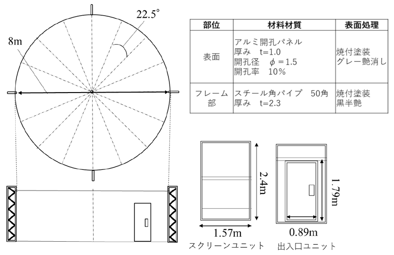 スクリーンの設計図の設計