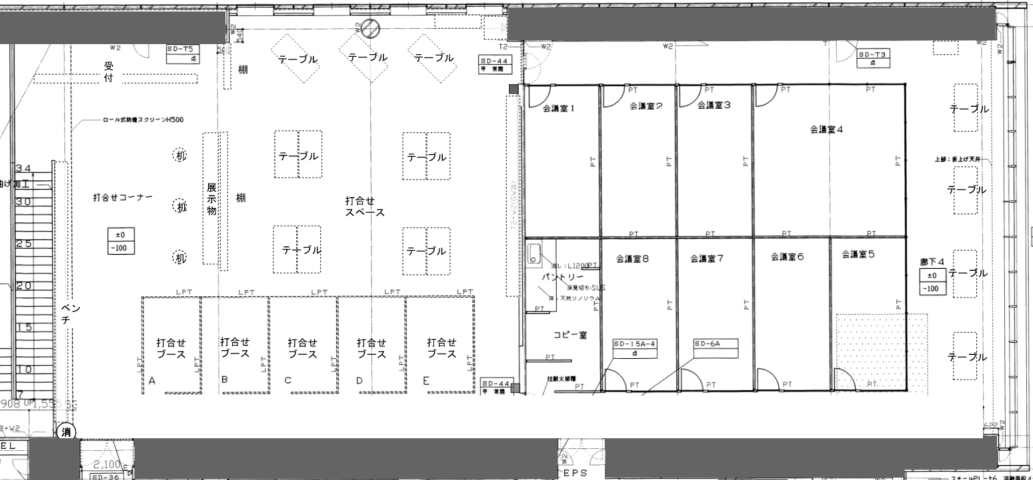 図1　日建設計東京ビル2階平面図（当時）