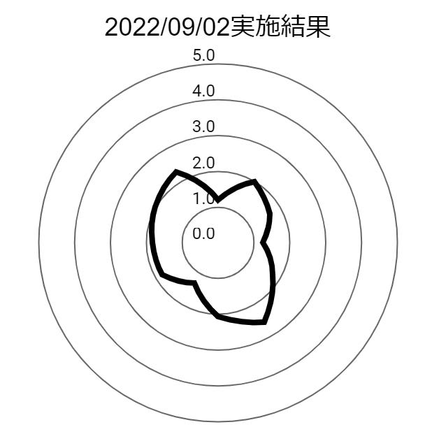 図6　分科会第10回会合のアジャイルホイール結果（全メンバーの合計点を図化した）