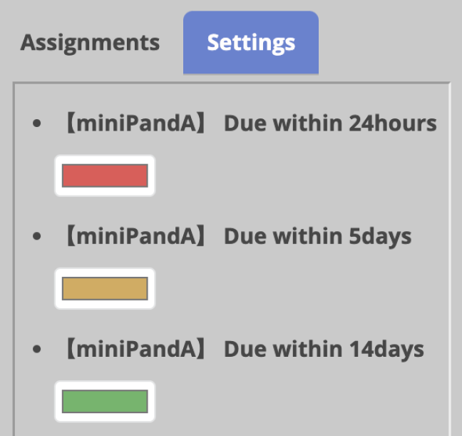 Color customization options.