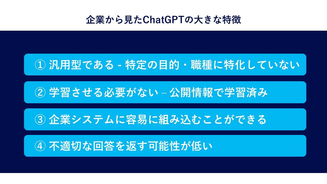 図1　企業から見たChatGPTの大きな特徴