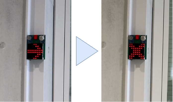 ノード5の経路指示の変化　Transition of route guidance at node 5.