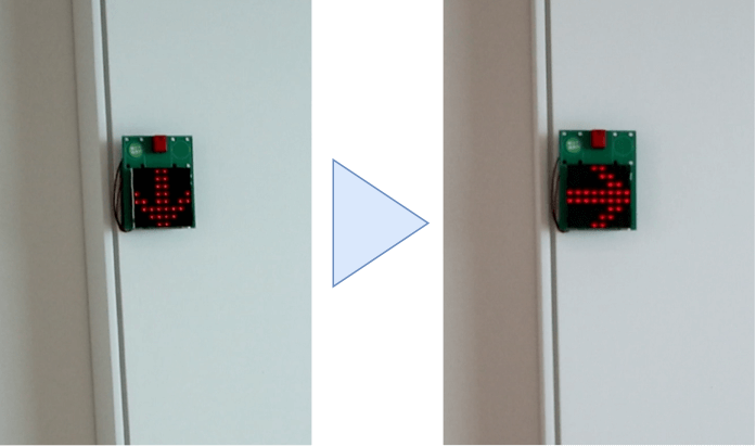 ノード8の経路指示の変化　Transition of route guidance at node 8.