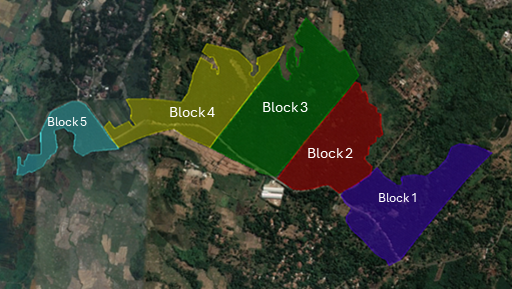 Figure 2　IPB University oil palm plantation map, Jonggol, Bogor Regency, Indonesia